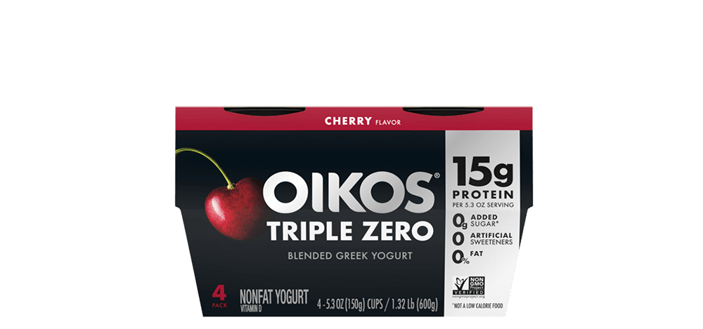 Cherry Oikos Triple Zero High Protein Nonfat Greek Yogurt Multipack