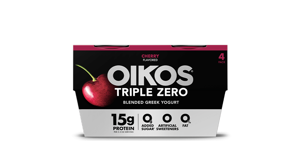 Cherry Oikos Triple Zero High Protein Nonfat Greek Yogurt Multipack