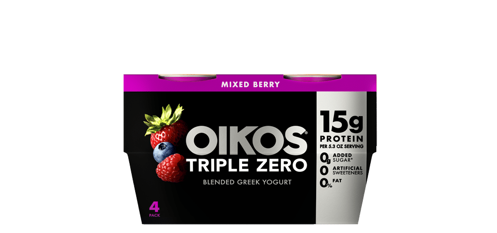 Mixed Berry Oikos Triple Zero High Protein Nonfat Greek Yogurt Multipack