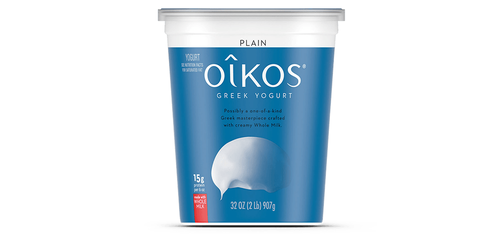 Plain Oikos Traditional Greek Whole Milk Yogurt Quart