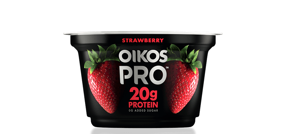 Strawberry Oikos PRO High Protein Yogurt Cultured Ultra Filtered Milk