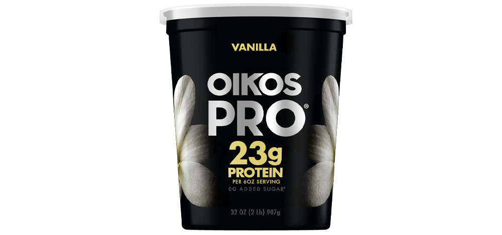 Vanilla Oikos PRO High Protein Yogurt Cultured Ultra Filtered Milk Quart