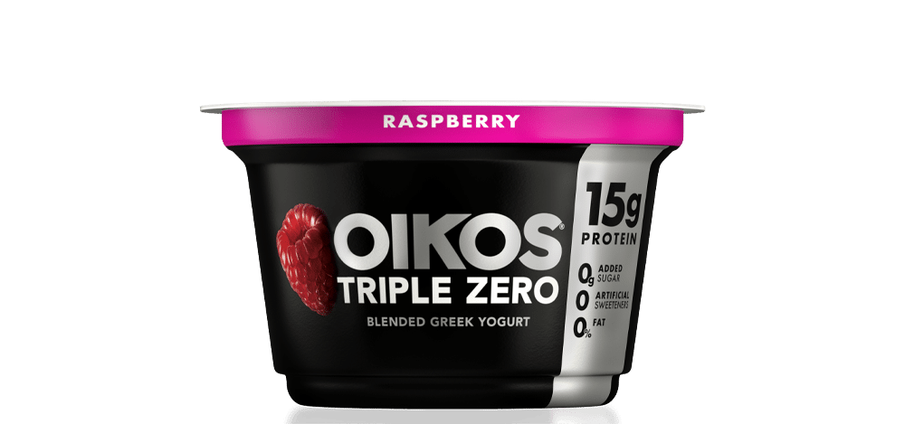 Raspberry Oikos Triple Zero High Protein Nonfat Greek Yogurt