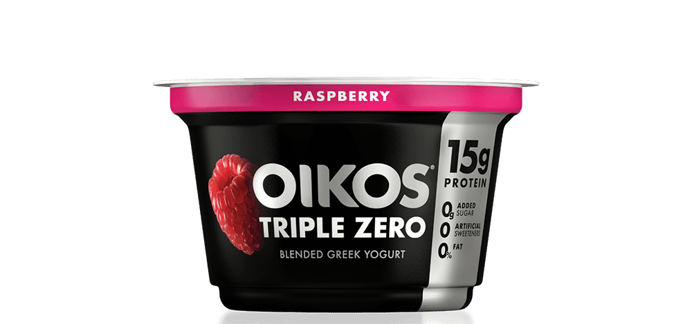 Raspberry Oikos Triple Zero High Protein Nonfat Greek Yogurt