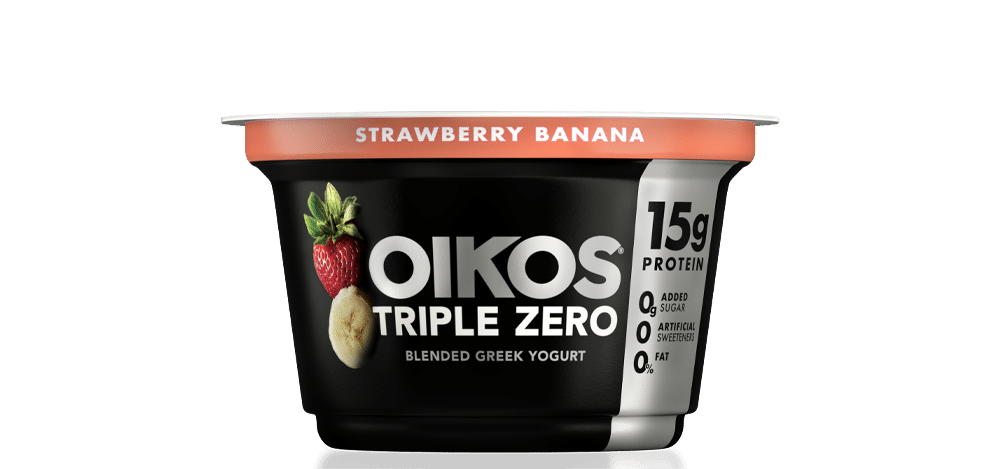 Strawberry Banana Oikos Triple Zero High Protein Nonfat Greek Yogurt